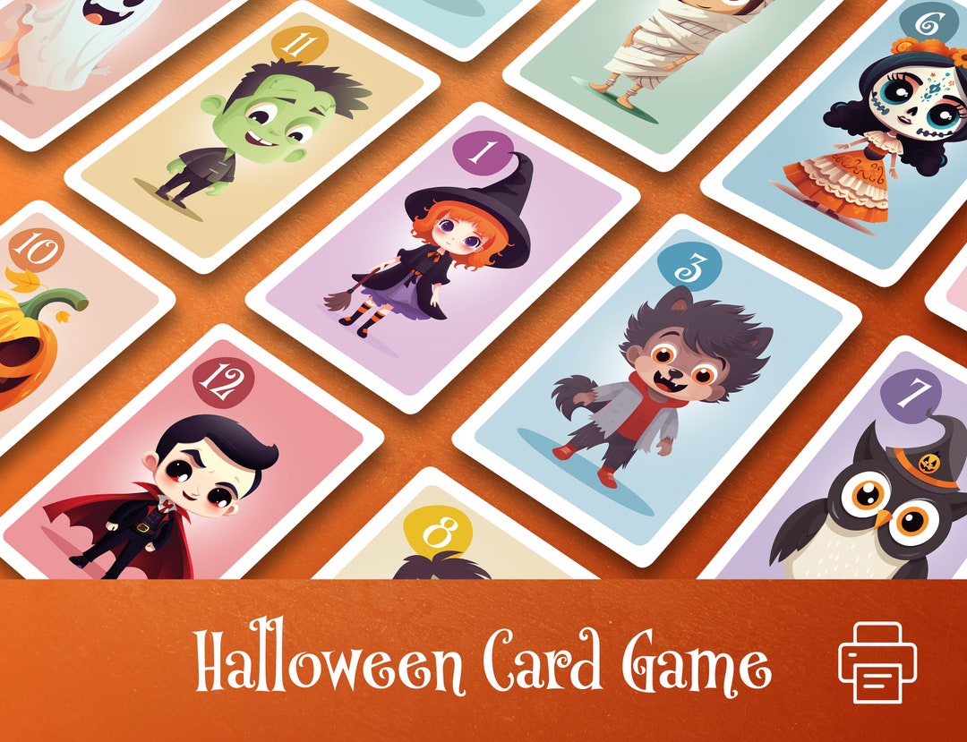 Halloween Card Game for Children Print and Play Pdf Print Etsy