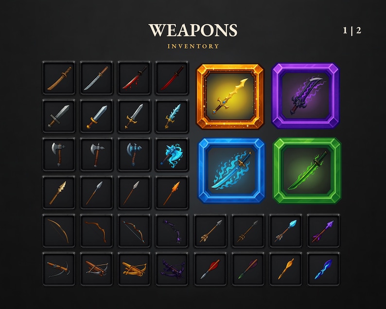 Ttrpg File Icon 400+ Weapon Icons â Dark Fantasy Weapons (PNG 2048 Px) for Dnd, TTRPG ...