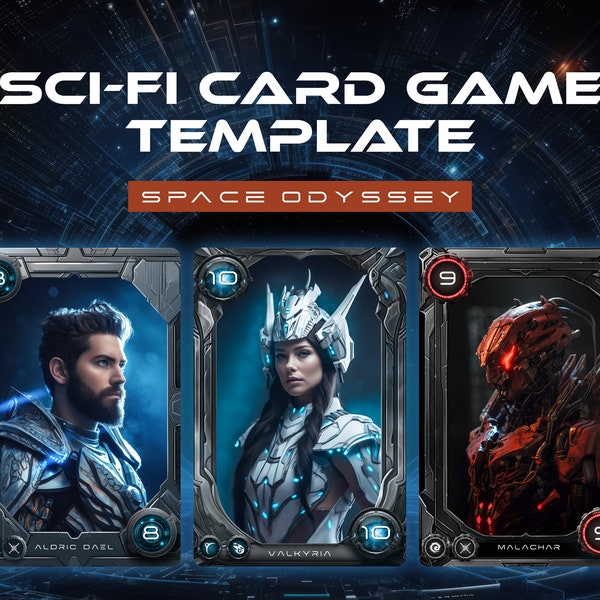 DIY Sci-fi Card Game Template | 6 customizable card frames | TCG Stencil | individual card design | Instant download