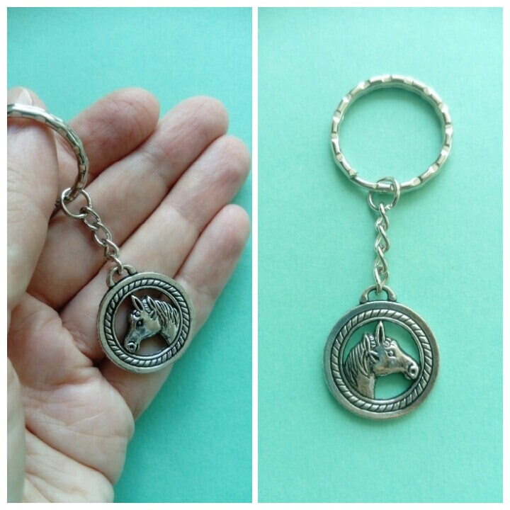 Portachiavi Cavallo Divertente Con Scritta Inglese - Regalo Per Amanti Animali In Acciaio Inox Argento - 4