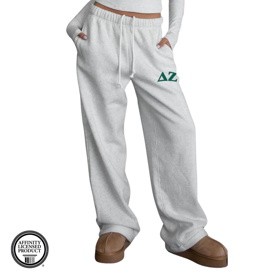 Delta Zeta Fleece Sweatpants | Varsity Wide Leg Lounge Pants - Etsy