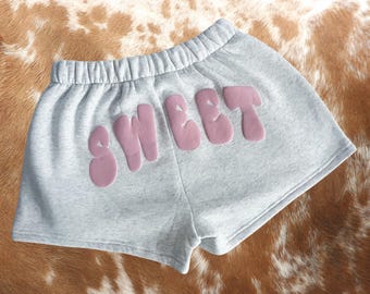 Custom Puff Sweat Shorts | Personalized Fleece Shorts for Game Day, Lounging, Birthday Parties or Big/Little Reveals | School spirit