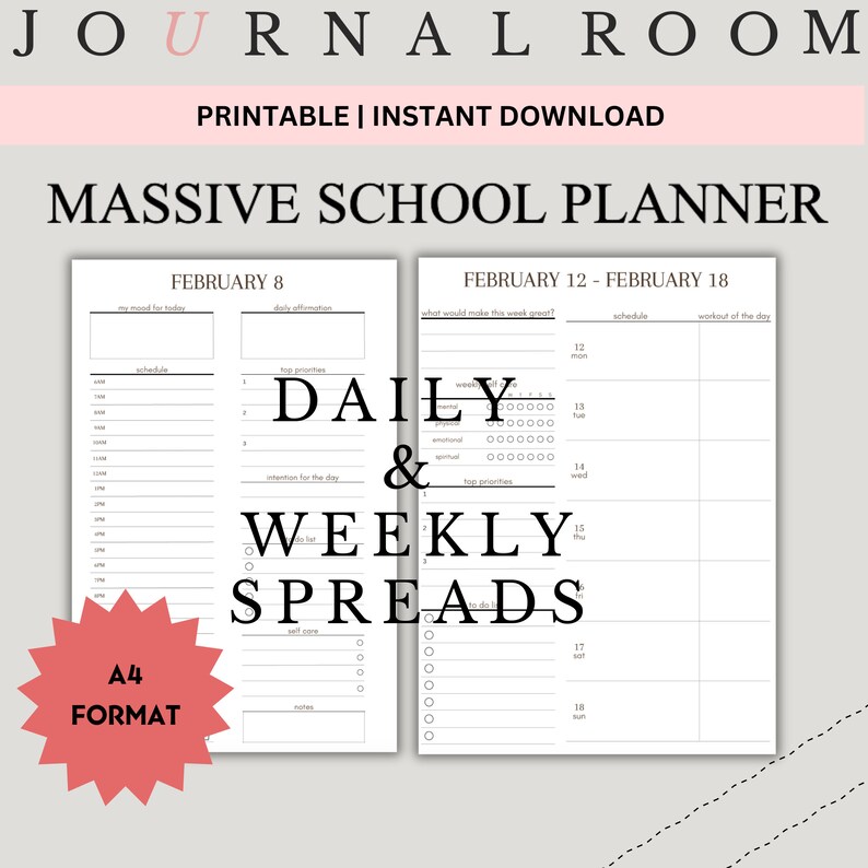 Printable Planner Printable Student Planner Bundle Study Planner Bundle ...