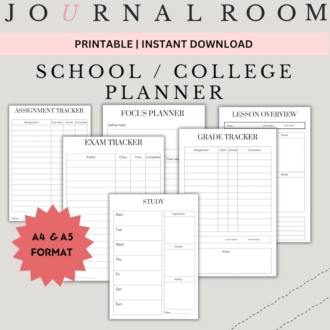 Student Planner Bundle | Academic Organizer Exam Study College ...