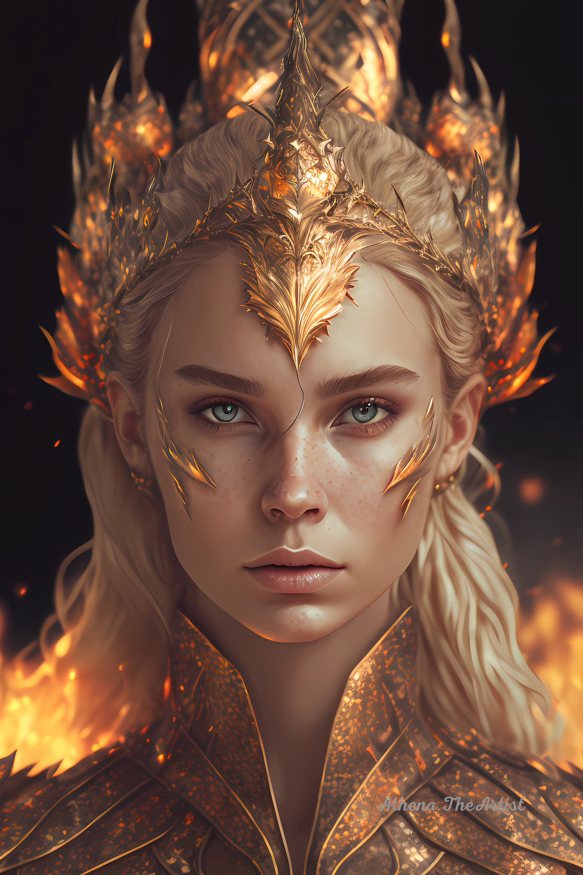 Female Fantasy Character Art, Digital Download, AI Art, Character Art ...