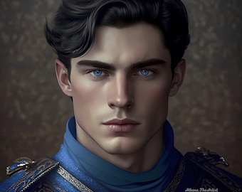 Male Fantasy Character Art, Digital Downloads, AI Art, Character Art, AI Digital Prints, Bookish Artwork, Character Prints, Book Gifts