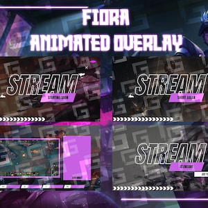 Fiora Animated Stream Overlay Pack | HUD | Webcam | Panels | Animated | Streaming | Twitch Overlay | LoL | Leauge of Legends