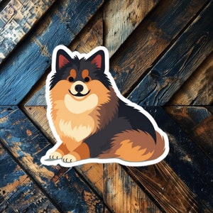 Adesivo per compagno accogliente Lapphund finlandese / Adesivo in vinile lucido caldo / Regalo per amanti dei cani / Design unico Lapphund / Adesivo impermeabile per amanti degli animali