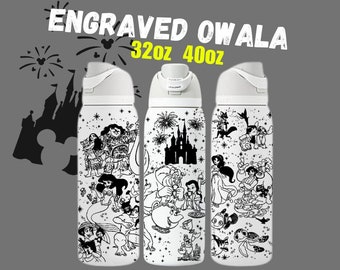 Full Wrap Disney Engraved Water Bottle | Owala Freesip |