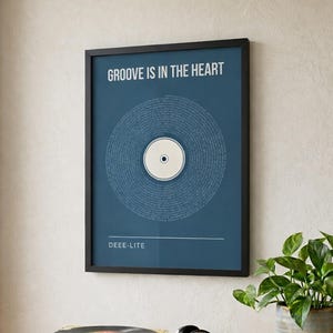 Personalised Song Lyrics Record Print Modern Style Music Art Gift: Spotify Framed Poster