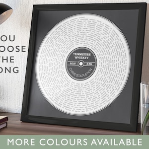 Song Lyrics Record Print Digital Download • Personalised Music Art Gift • Your Chosen Song Artist Band Singer • Lyric • Home Decor Colour