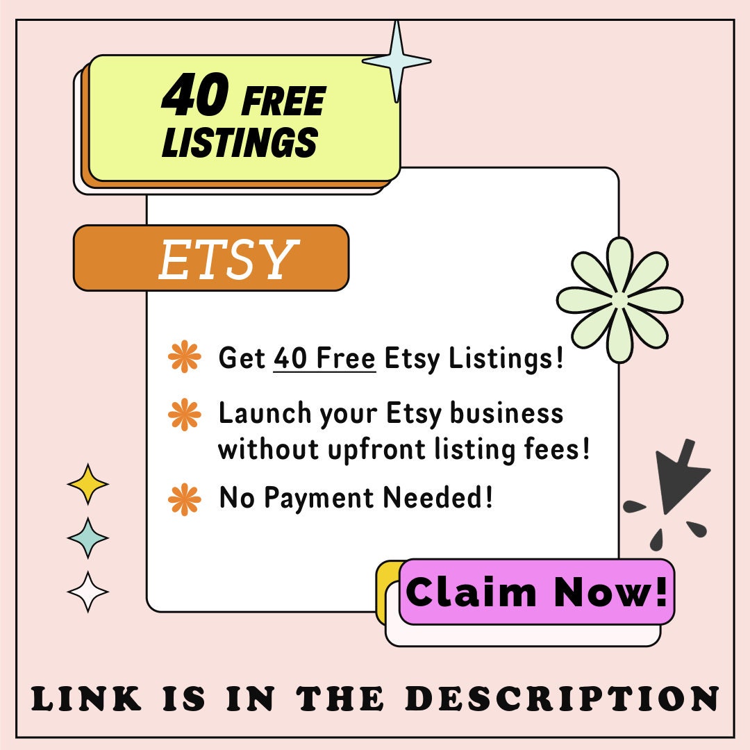 Open Etsy Shop 40 Free Listings Free Gift New Seller Start Selling on Etsy Referral Link Gratis