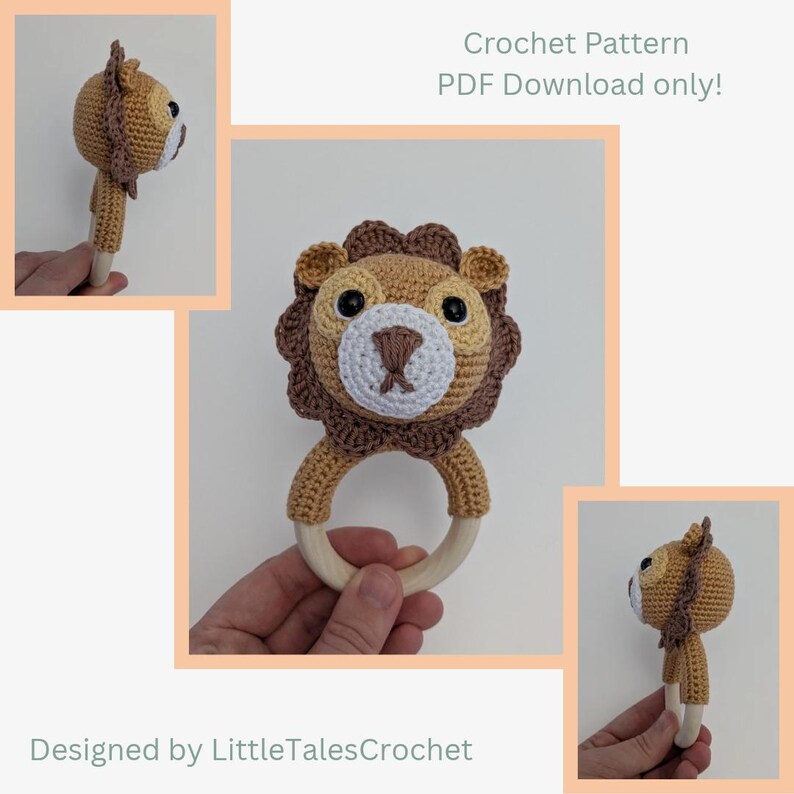 Crochet Pattern - Lion Baby Rattle | Amigurumi PDF Tutorial by ...