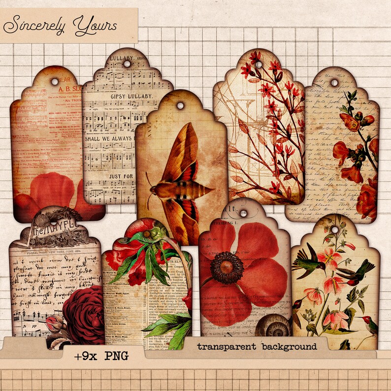 DIY Vintage Cards and Hang Tags Instant Download Labels - Etsy