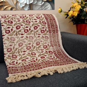 Premium Sofa throw Cozy Lightweight Knit Woven Cotton Decorative Couch, Bed Sofa Travel All Seasons Throw Soft Cotton Blanket, Home Decor