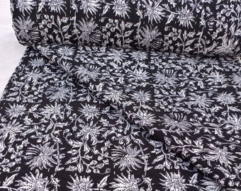 Premium Kantha Quilt Handmade Indian Cotton Quilt, Lightweight Bedspread, Block Print Handstitched Bedding Boho Quilt Blanket Christmas Gift
