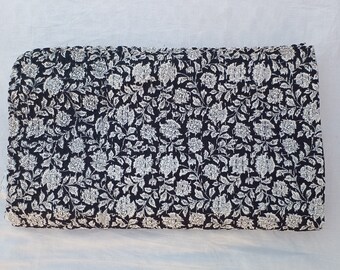 Indian Kantha Quilt Queen Cotton floral quilt Kantha Bedspreads Quilt Blanket Kantha Patchwork Quilts Block Print Throw Valentine's Day Gift