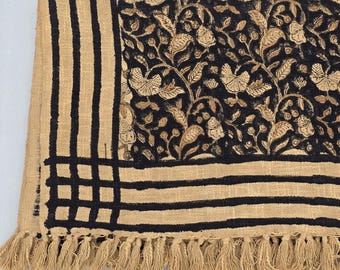 Premium Sofa Handmade Throw Hand block Print Throw Soft Boho Cotton Blanket Sofa Room Décor Tassels Hand Loomed Lightweight Decorative throw