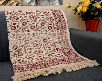 Premium Sofa throw Cozy Lightweight Knit Woven Cotton Decorative Couch, Bed Sofa Travel All Seasons Throw Soft Cotton Blanket, Home Decor