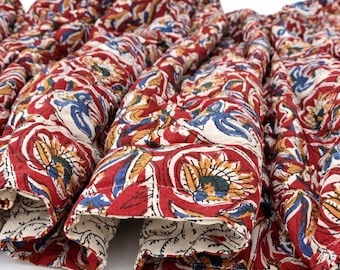 Organic Cotton Kantha Quilt: Floral Print Reversible Bedspread All Size