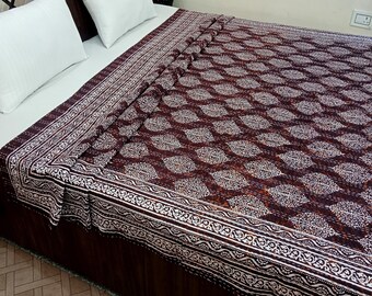 Kantha Bedcover Bedding Quilt Hand Block Floral Design Handblock Floral Print Kantha Throw Quilt Light Weight Block print quilt