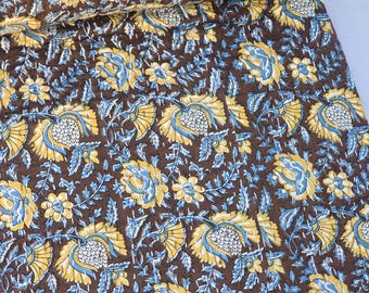 Burgundy Floral Kantha Quilt Hand Block Floral Print Kantha Quilt - Lightweight Cotton Bedspread Burgundy Kantha