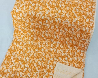 Handmade Floral Kantha Quilt: Hand Block Printed Cotton Bedding