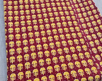 Indian Handmade Kantha Quilt Bedspread Throw Cotton Blanket Gudari Queen Bedcover And Twin Bedcover