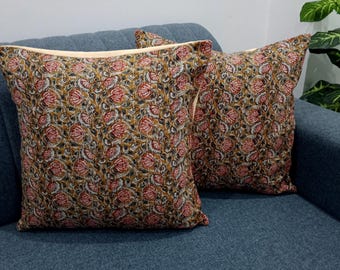 Decorative Cushion Covers Customize Size Pillows Shames Pillows Hand block Print Handmade Kantha Work Hand stitched Pillow 1 Pieces