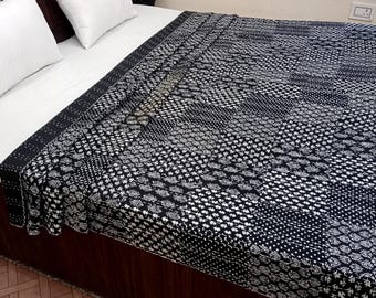 Ajrak or Ajrakh is a unique block printed textile. It displays special traditional designs and patterns Ajrak Vintage design kantha quilt