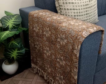 Luxury Valentines Day Gift Block Print Soft Cotton Throw Blanket Tassel Sofa Room Decor Throw Hand Loomed Lightweight Woven Decorative Throw