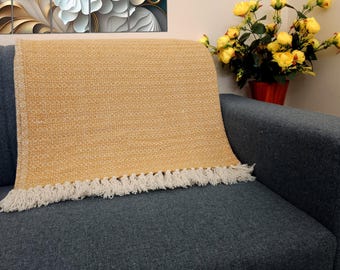Sofa throw Cozy Lightweight Knit Woven Cotton Decorative Couch, Bed Sofa Travel All Seasons Throw Blanket with Tassels Cotton Throw Blanket