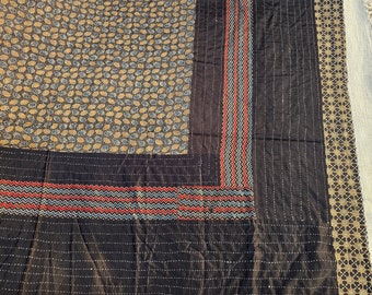 Reversible Patchwork Kantha Quilt Bedspread Throw Cotton Blanket Gudari Queen Bedcover Reversible Patchwork bedcover Patchwork quilt bedding