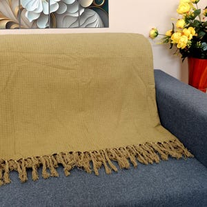 Premium Sofa throw Cozy Lightweight Knit Woven Cotton Decorative Couch, Bed Sofa Travel All Seasons Throw Soft Cotton Blanket, Home Decor