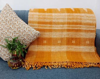 Wool Throw Woven throw Blanket Handwoven Wool Throw, Designer Decorative Sofa Throw, Handmade Cottage Living Room Throw Décor throw blanket