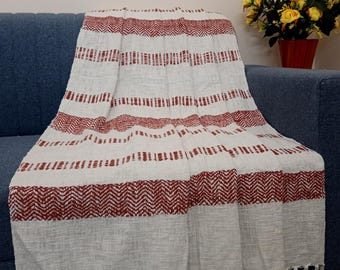 Sofa throw Cozy Lightweight Knit Woven Cotton Decorative Couch, Bed Sofa Travel All Seasons Throw Blanket with Tassels Cotton Throw Blanket