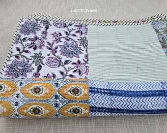 Floral cotton kantha Quilt Indian Kantha Quilt Bedding Kantha Queen Quilt Winter Blanket Bedding Bedspread Organic cotton