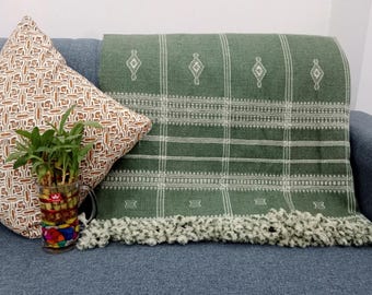Premium Indian Wool Boho Bedding Throw Blanket Brown Woven Wool Designer Decorative Throw Handmade Handwoven Sofa Throw Cottage Room Décor