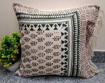 Cushion cover Pillow Cover All Sizes and Sofa Throw Home Decor Handmade Pillow Cover Indian | Modern Pillow Handblock print Handmade Throw