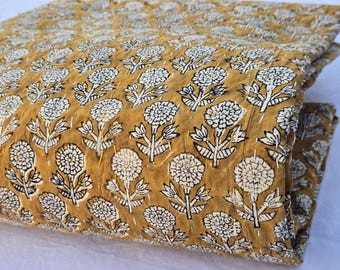 Musterd Floral Quilt Block Print Quilt Floral Cotton Kantha Quilt – Lightweight Summer Bedding