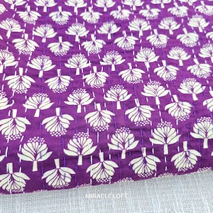 Purple kantha quilt Indian Handmade Kantha Quilt Bedspread Throw Cotton Blanket Gudari Queen Purple Bedcover kantha Bedcover Purple