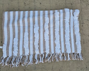 Sofa throw Cozy Lightweight Knit Woven Cotton Decorative Couch, Bed Sofa Travel All Seasons Throw Blanket with Tassels Cotton Throw Blanket