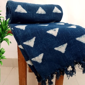 Sofa Throw Handmade Throw Handblock Print Throw Cotton Throw Blanket Sofa Room Décor Tassels Hand Loomed Lightweight Decorative throw