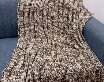 Woven Cotton Throw Blanket with Tassels, Boho Decor
