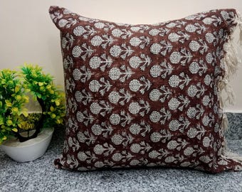 Cushion cover Pillow Cover All Sizes and Sofa Throw Home Decor Handmade Pillow Cover Indian | Modern Pillow Handblock print Handmade Throw