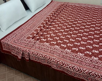 Handmade Kantha Bedcover Bedding Quilt Hand Block Floral Design Handblock Floral Print Kantha Throw Quilt Light Weight Block print quilt
