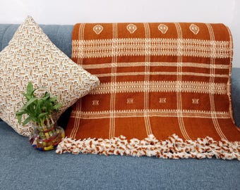 Wool Throw Blanket Handwoven Wool Throw, Designer Decorative Sofa Throw, Handmade Cottage Living Room Throw Décor throw blanket woven throw