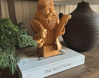 Hand-Carved Kadam Wooden Christmas Santa Claus | Wood Sculpture Art Décor for Home | Unique Gift for Valentine's Day & Holiday Decoration