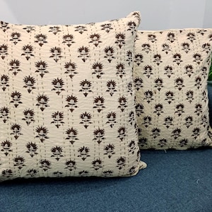 Decorative Cushion Covers Customize Size Pillows Shames Pillows Hand block Print Handmade Kantha Work Hand stitched Pillow 1 Pieces