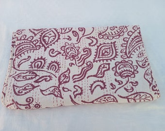 Indian Kantha Quilt Queen Cotton floral quilt Kantha Bedspreads Quilt Blanket Kantha Patchwork Quilts Block Print Kantha Throw.